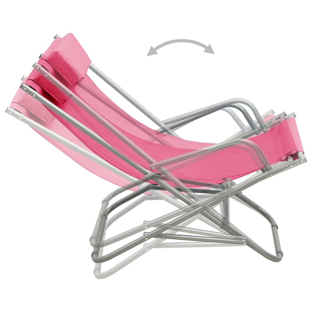 Rocking Chair | Set of 2 | Pink | Powder-coated steel | Standard