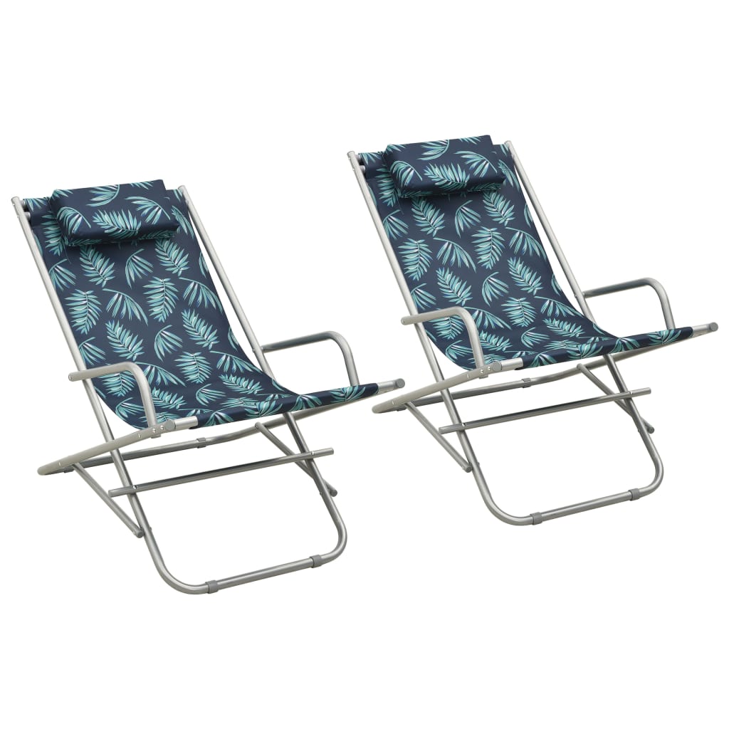 vidaXL Rocking Chairs 2 pcs Steel Leaf Print