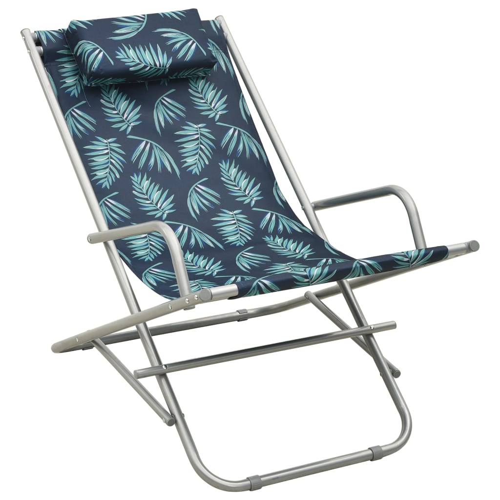 vidaXL Rocking Chairs 2 pcs Steel Leaf Print