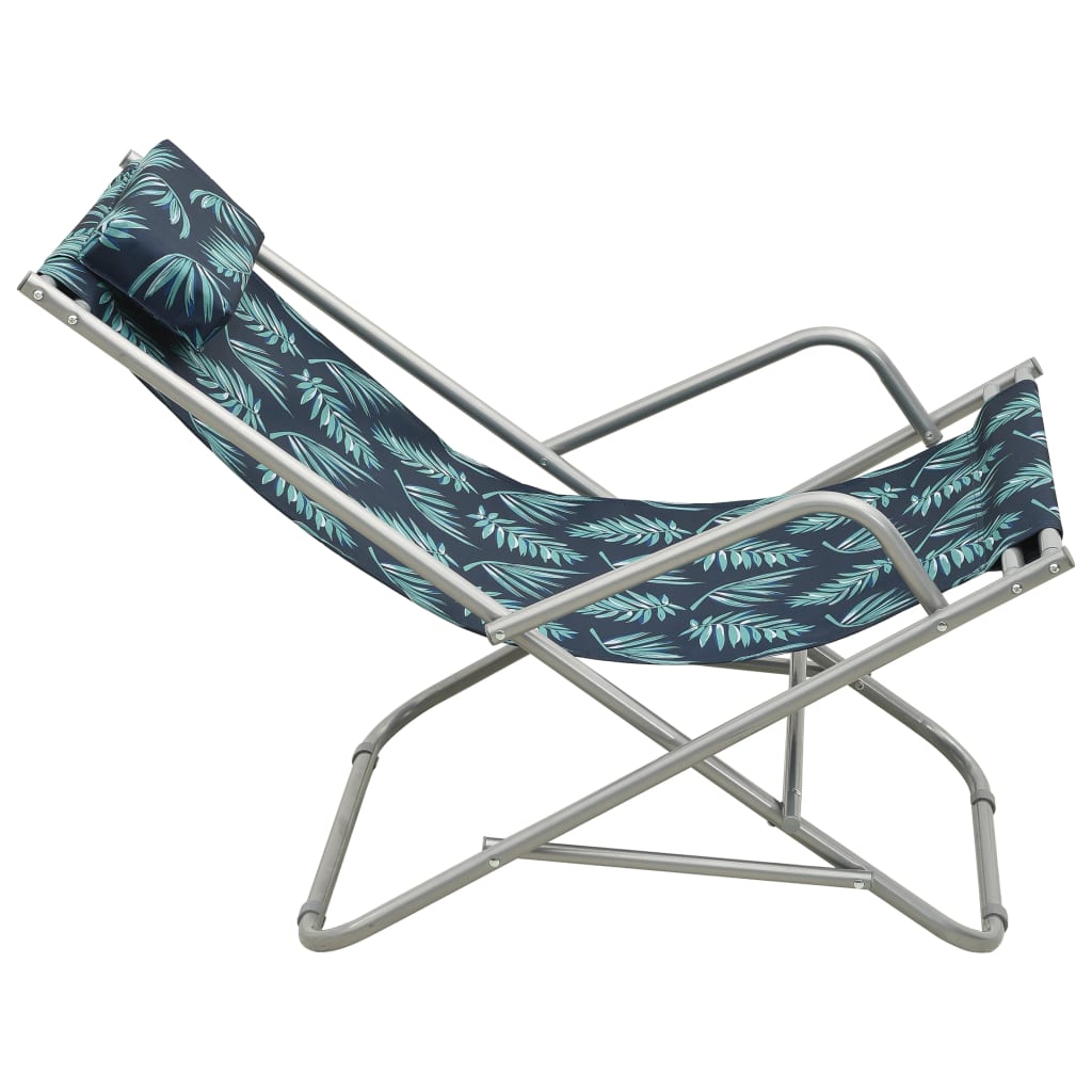 vidaXL Rocking Chairs 2 pcs Steel Leaf Print