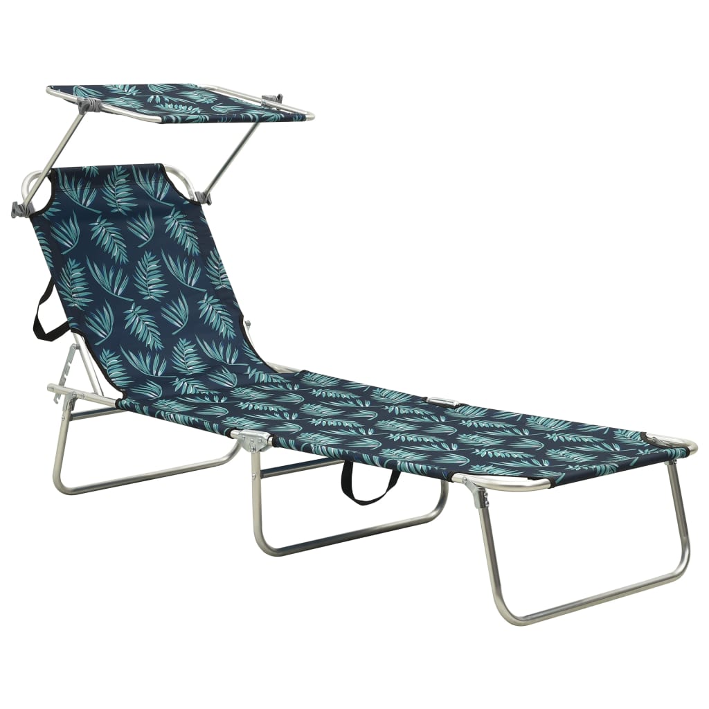Sun Lounger | Leaf print | Powder-coated aluminium | Standard