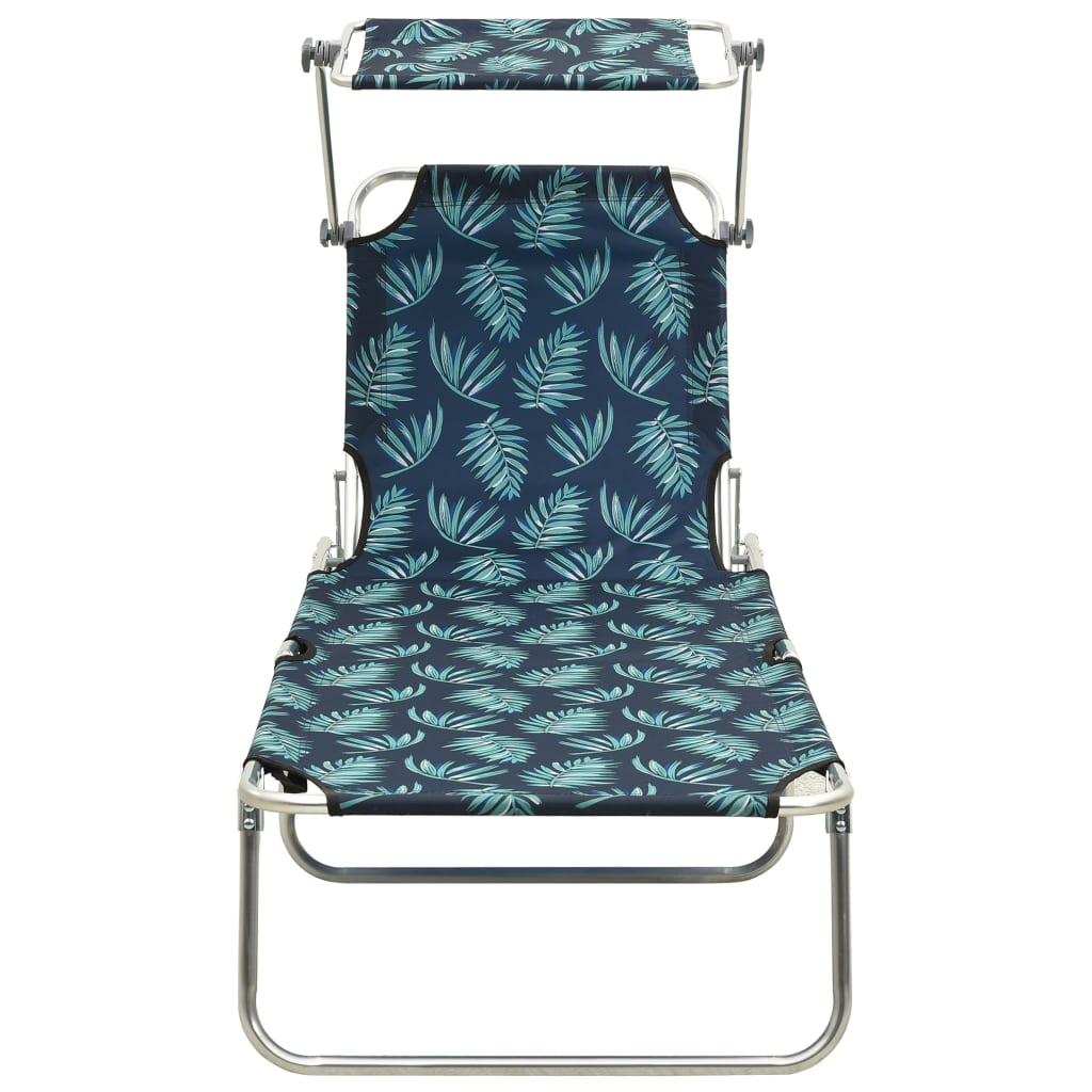 Sun Lounger | Leaf print | Powder-coated aluminium | Standard