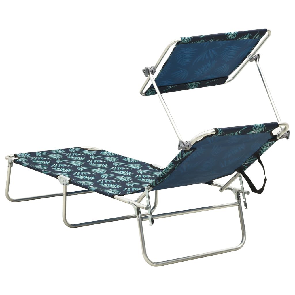 Sun Lounger | Leaf print | Powder-coated aluminium | Standard