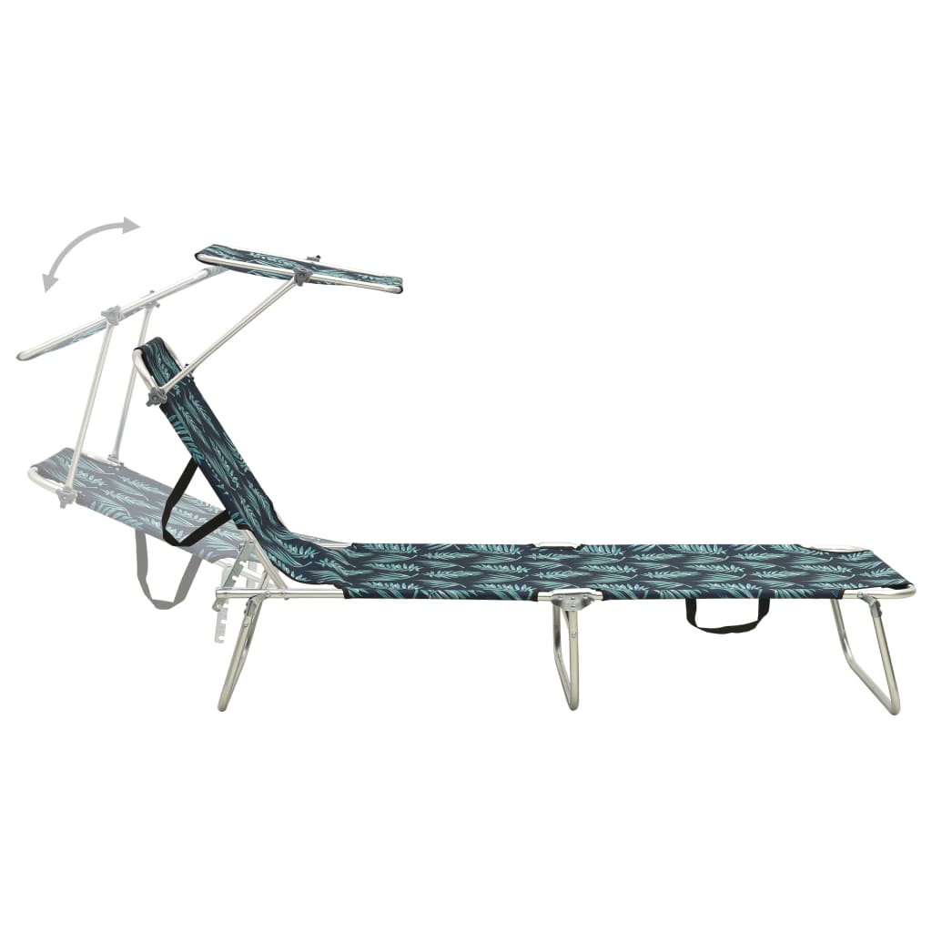Sun Lounger | Leaf print | Powder-coated aluminium | Standard