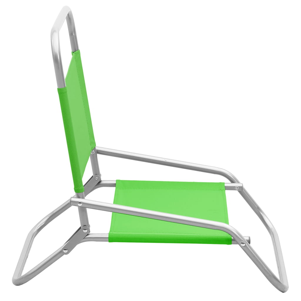 Beach Chair | Set of 2 | Green | Oxford fabric with PE coating, steel