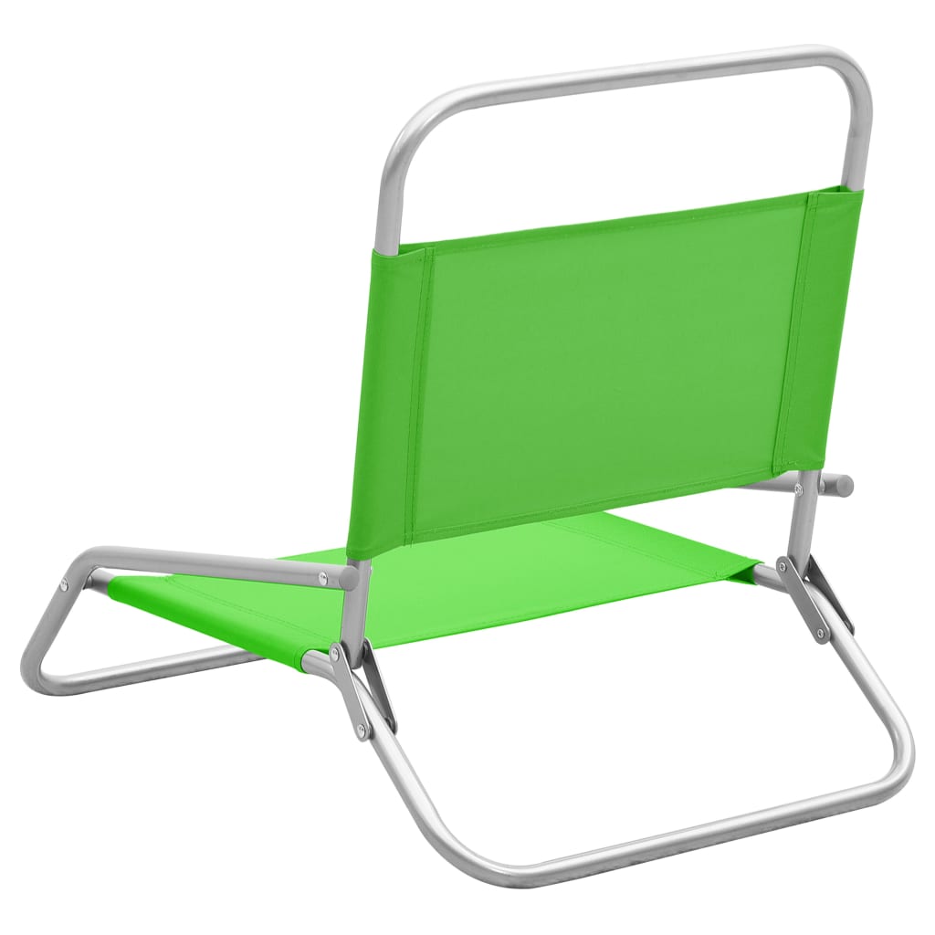 Beach Chair | Set of 2 | Green | Oxford fabric with PE coating, steel