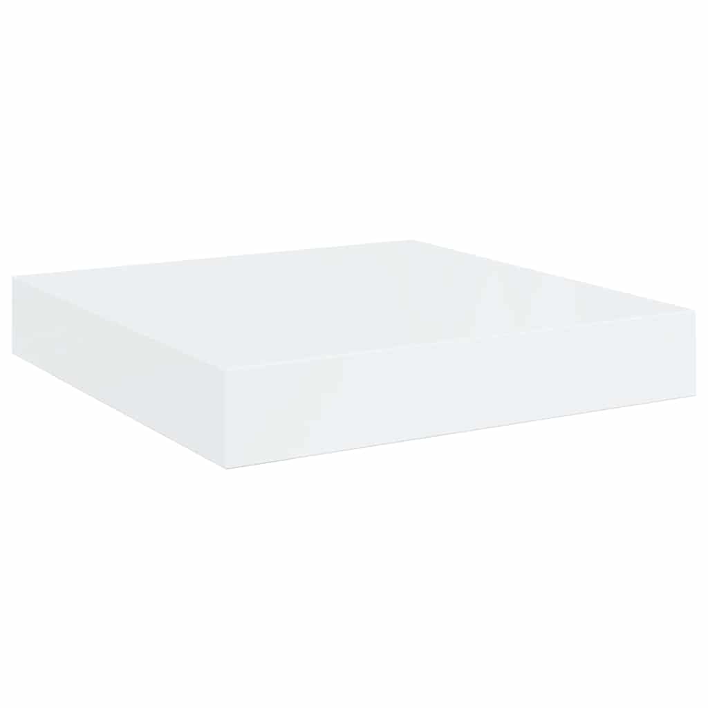 Floating Wall Shelf High Gloss White 23x23,5x3,8 cm MDF