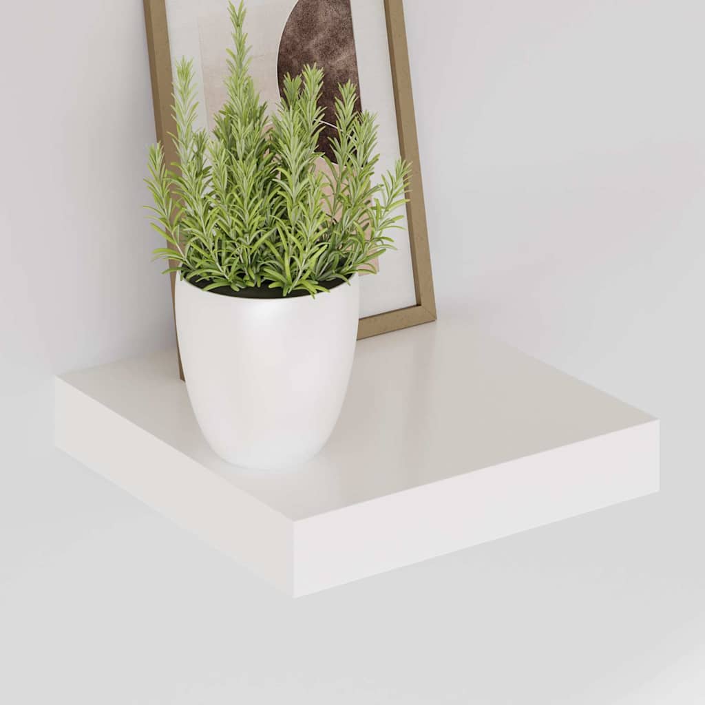 Floating Wall Shelf High Gloss White 23x23,5x3,8 cm MDF