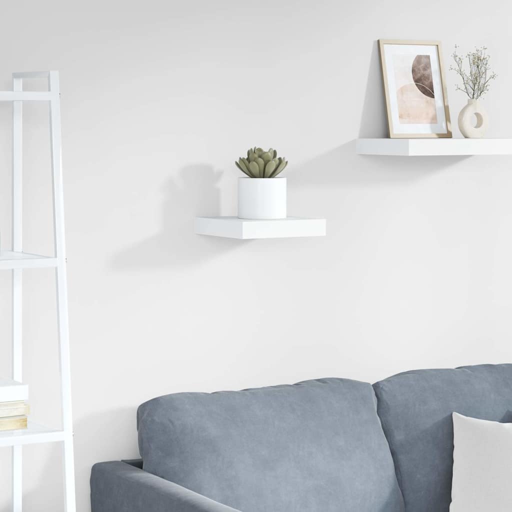 Floating Wall Shelf High Gloss White 23x23,5x3,8 cm MDF