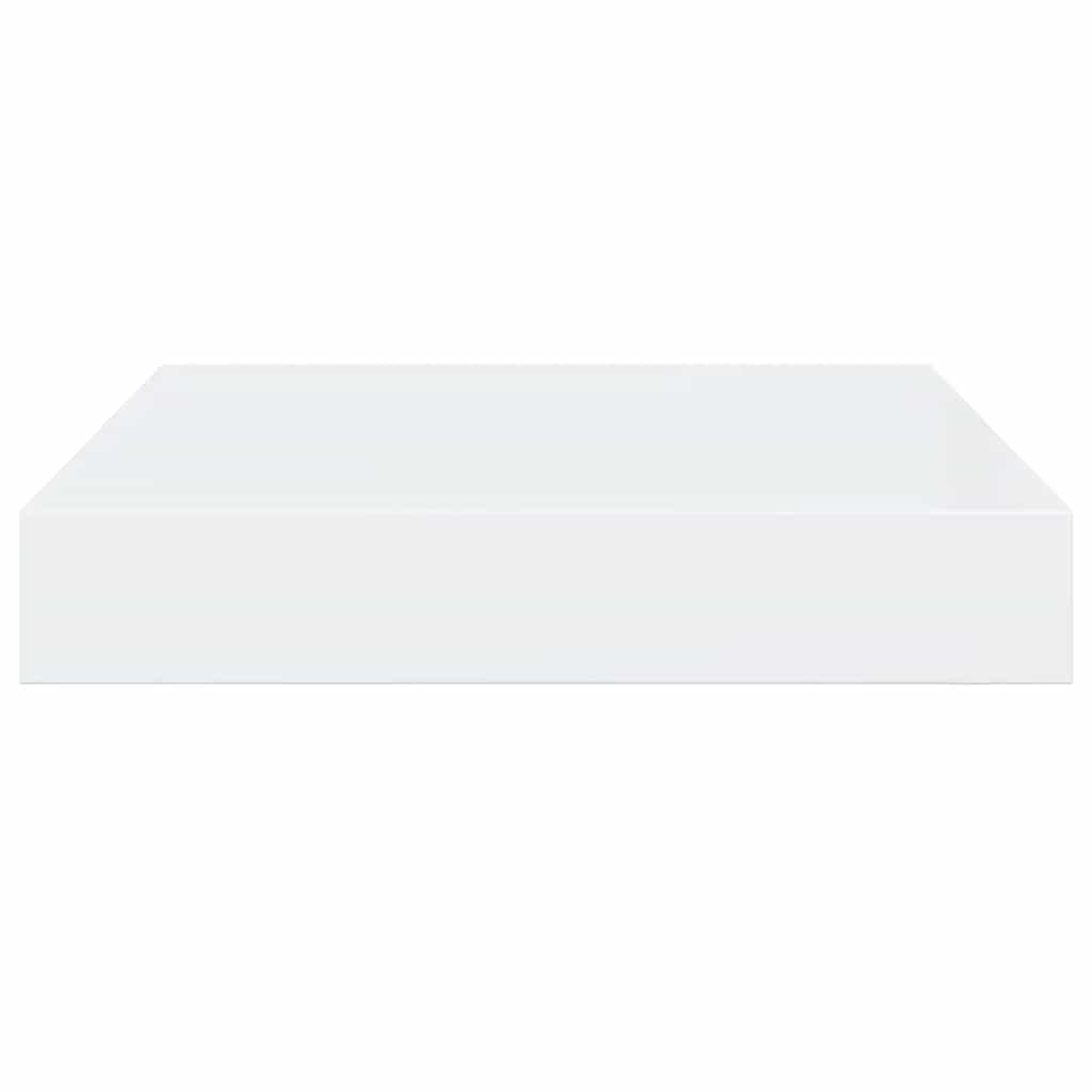 Floating Wall Shelves 2 pcs High Gloss White 23x23.5x3.8 cm MDF