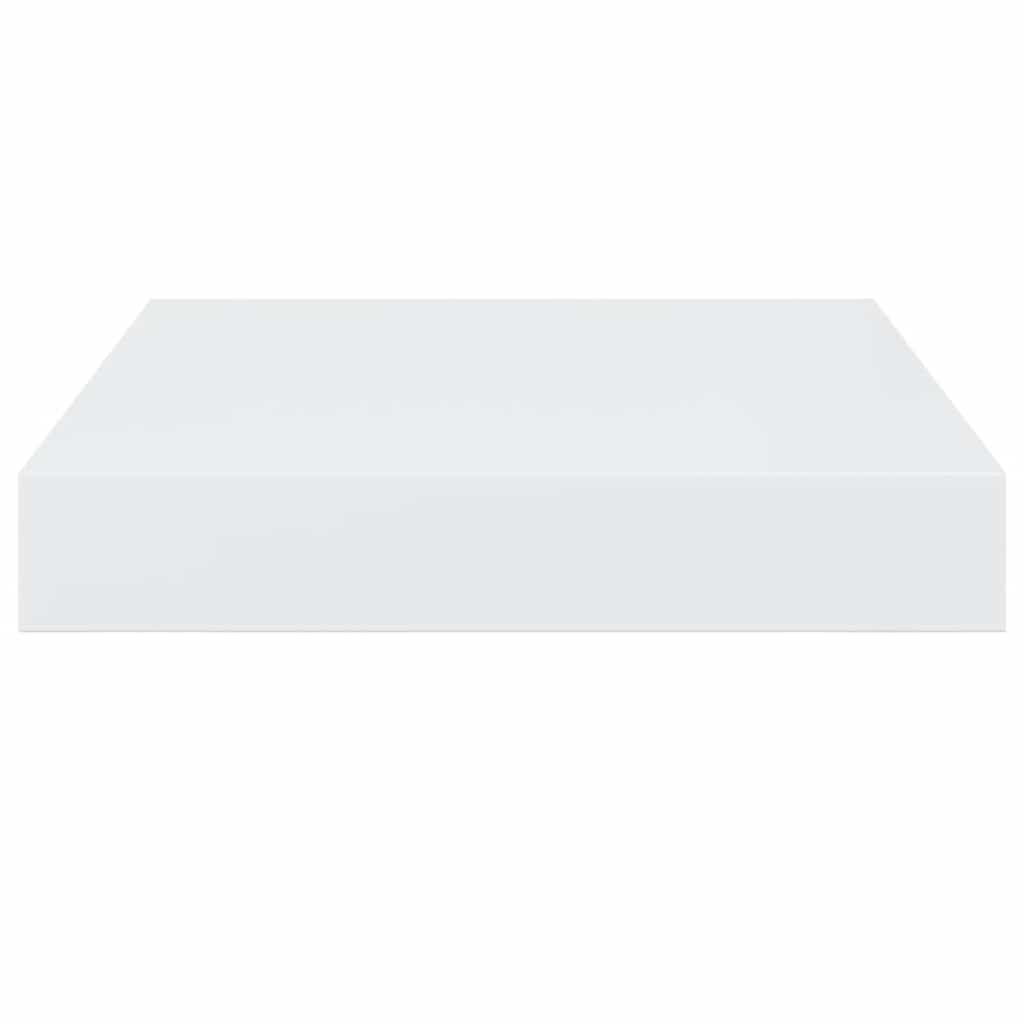 Floating Wall Shelves 2 pcs High Gloss White 23x23.5x3.8 cm MDF