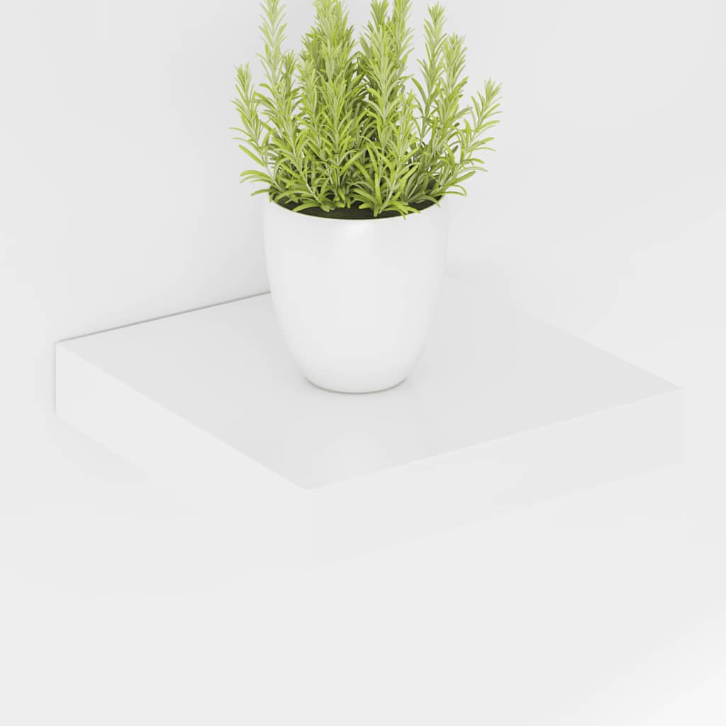 Floating Wall Shelves 4 pcs High Gloss White 23x23.5x3.8 cm MDF