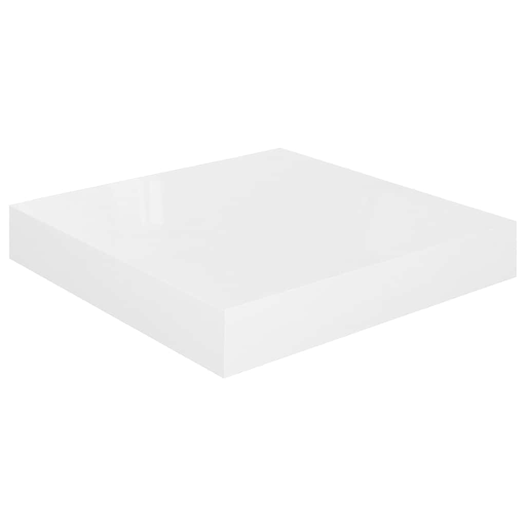 Floating Wall Shelves 4 pcs High Gloss White 23x23.5x3.8 cm MDF
