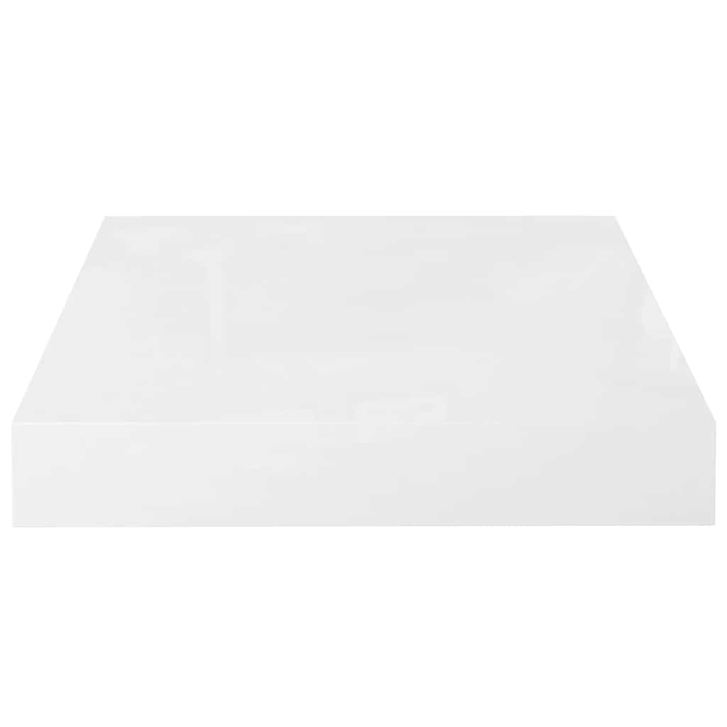 Floating Wall Shelves 4 pcs High Gloss White 23x23.5x3.8 cm MDF
