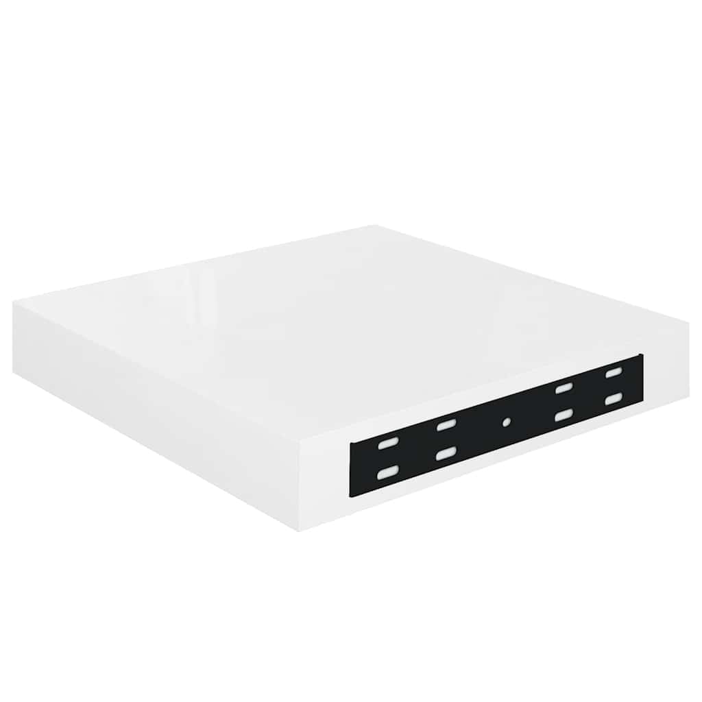 Floating Wall Shelves 4 pcs High Gloss White 23x23.5x3.8 cm MDF