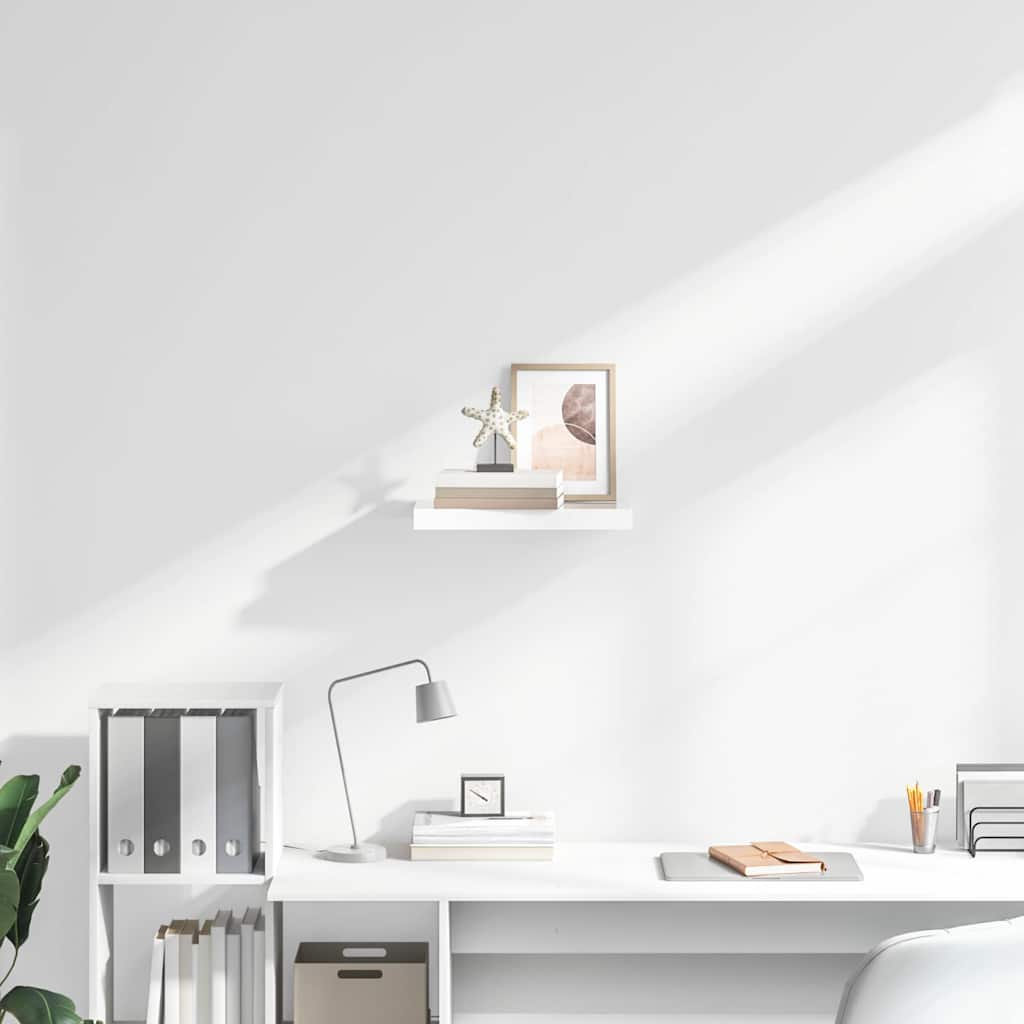 Floating Wall Shelf High Gloss White 40x23x3.8 cm MDF