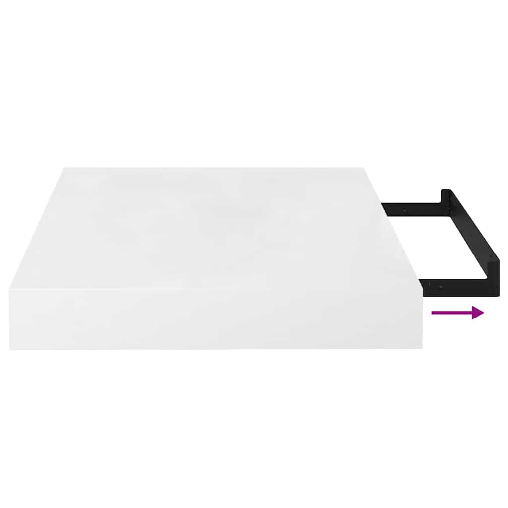 Floating Wall Shelf High Gloss White 40x23x3.8 cm MDF