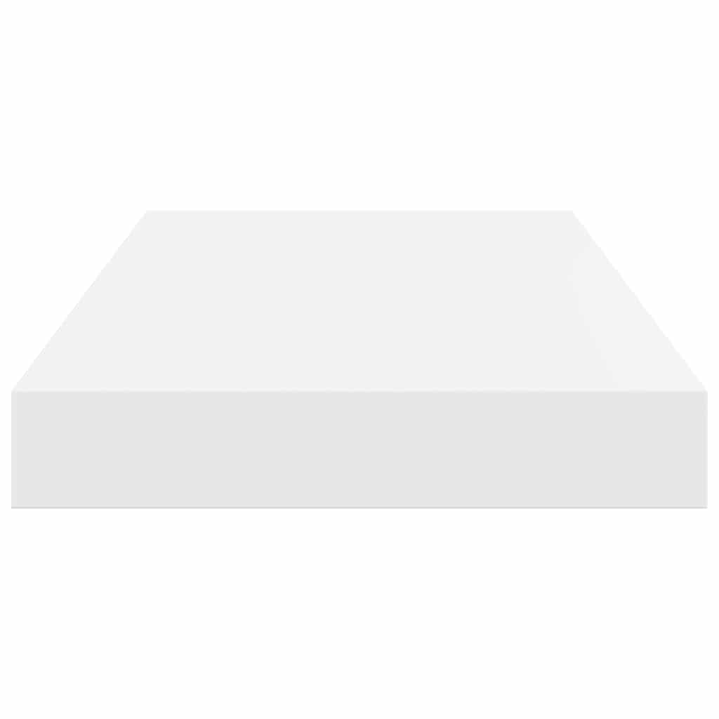 Floating Wall Shelves 2 pcs High Gloss White 40x23.5x3.8 cm MDF