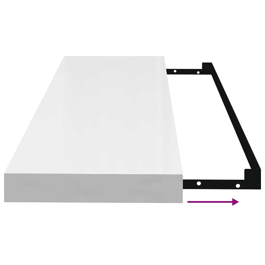 Floating Wall Shelf High Gloss White 80x23.5x3.8 cm MDF