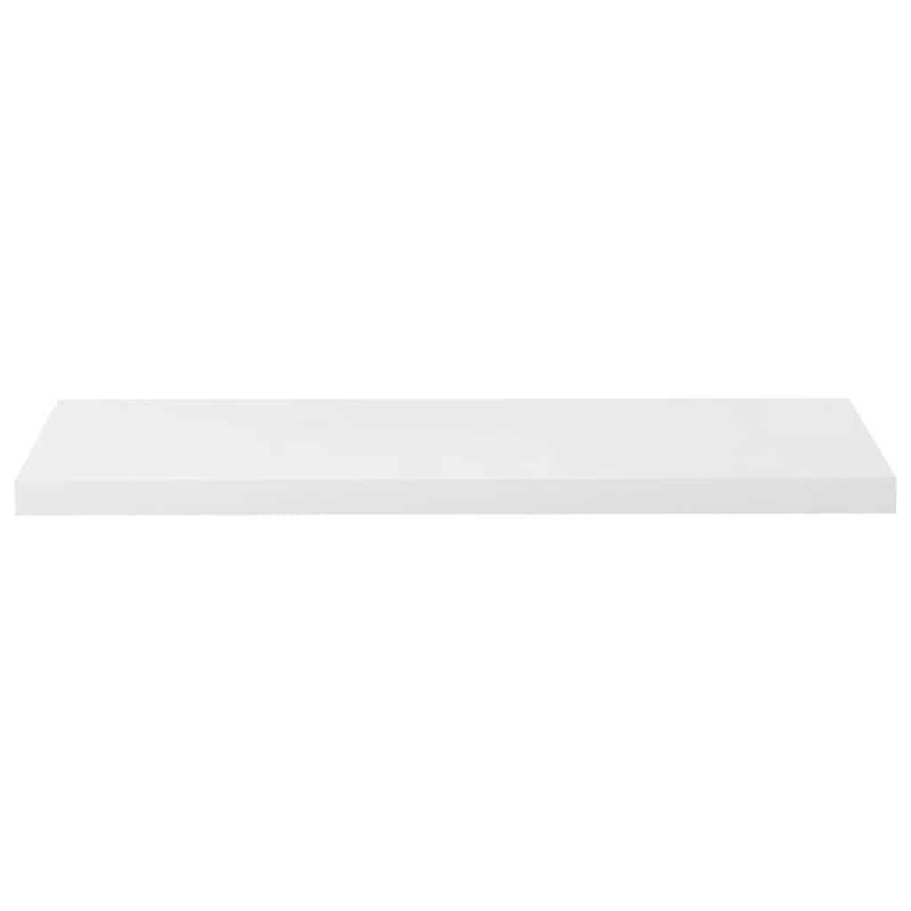 Floating Wall Shelves 2 pcs High Gloss White 90x23.5x3.8 cm MDF