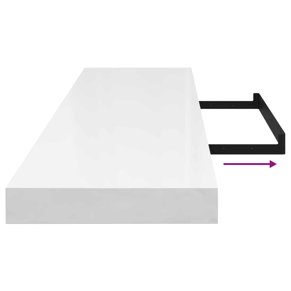 Floating Wall Shelf High Gloss White 120x23,5x3,8 cm MDF
