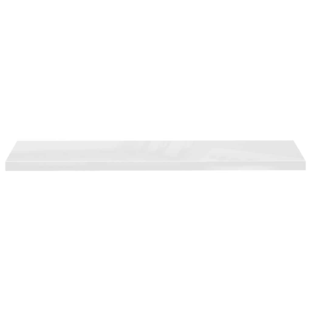 Floating Wall Shelves 4 pcs High Gloss White 120x23.5x3.8 cm MDF