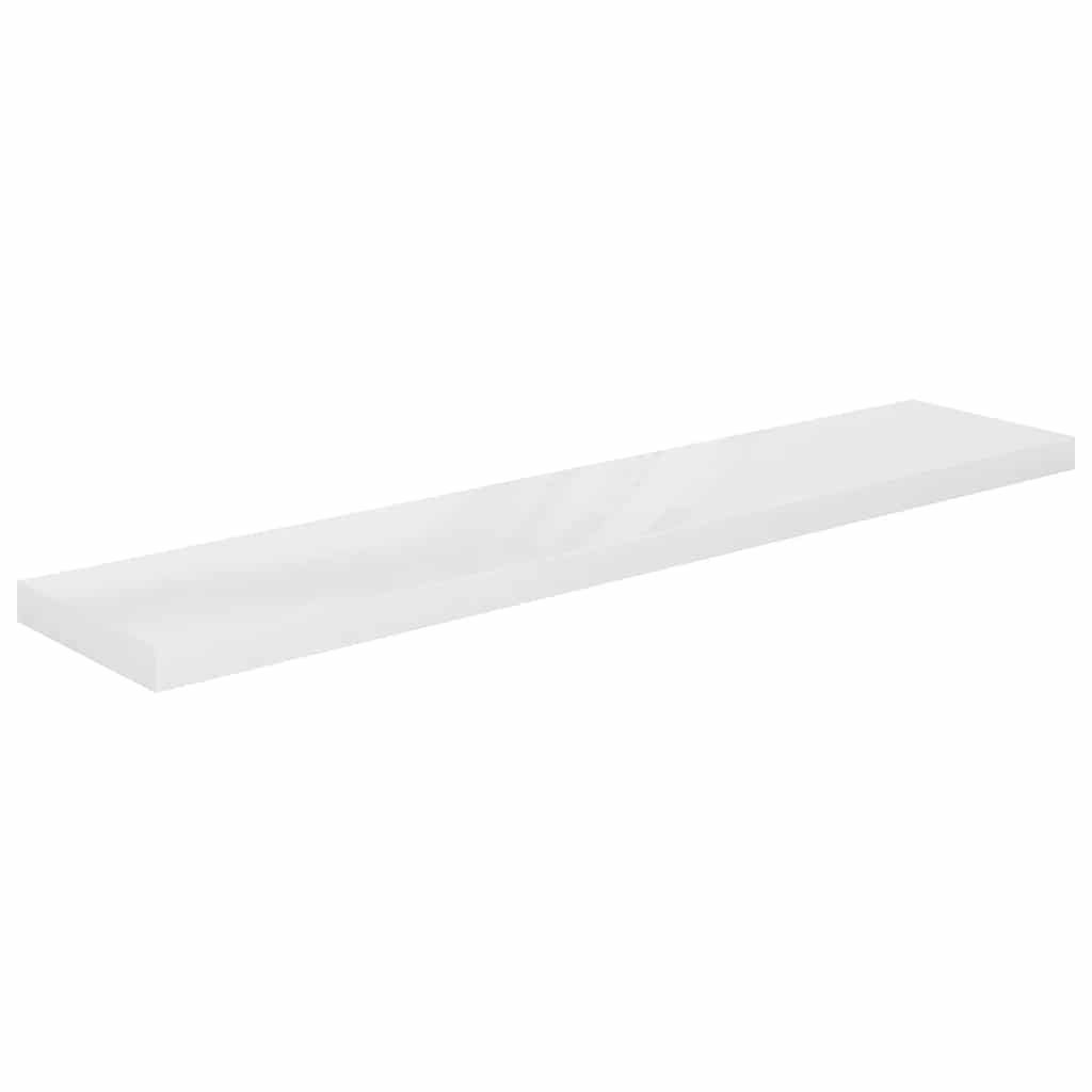 Floating Wall Shelves 4 pcs High Gloss White 120x23.5x3.8 cm MDF