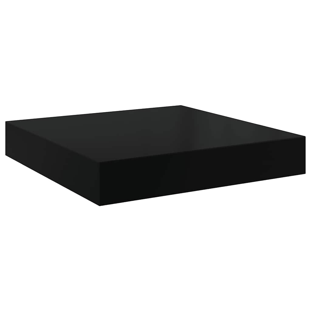 Floating Wall Shelf High Gloss Black 23x23.5x3.8 cm MDF