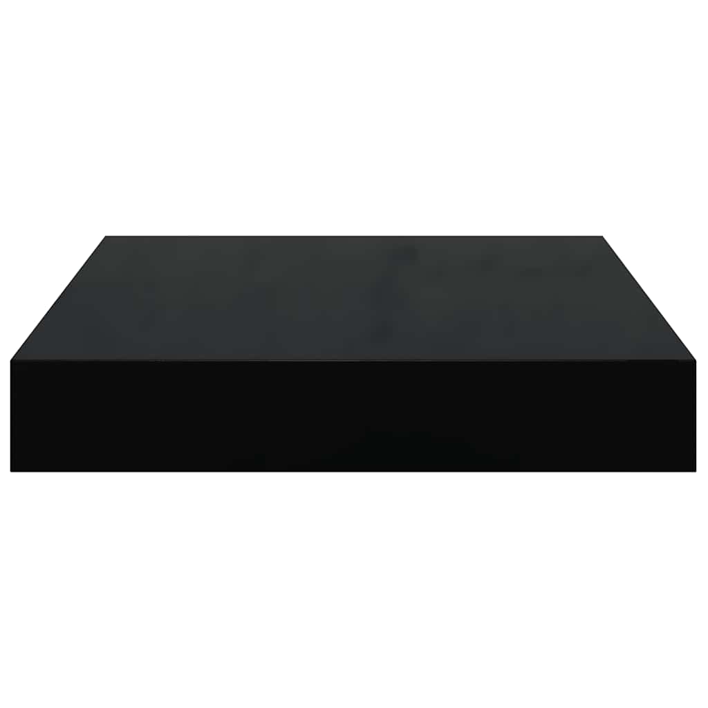 Floating Wall Shelf High Gloss Black 23x23.5x3.8 cm MDF