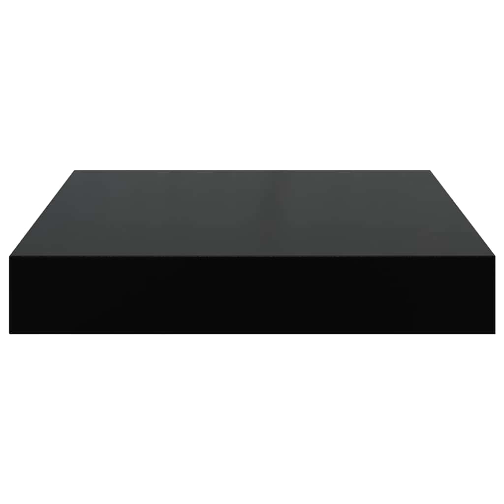 Floating Wall Shelf High Gloss Black 23x23.5x3.8 cm MDF