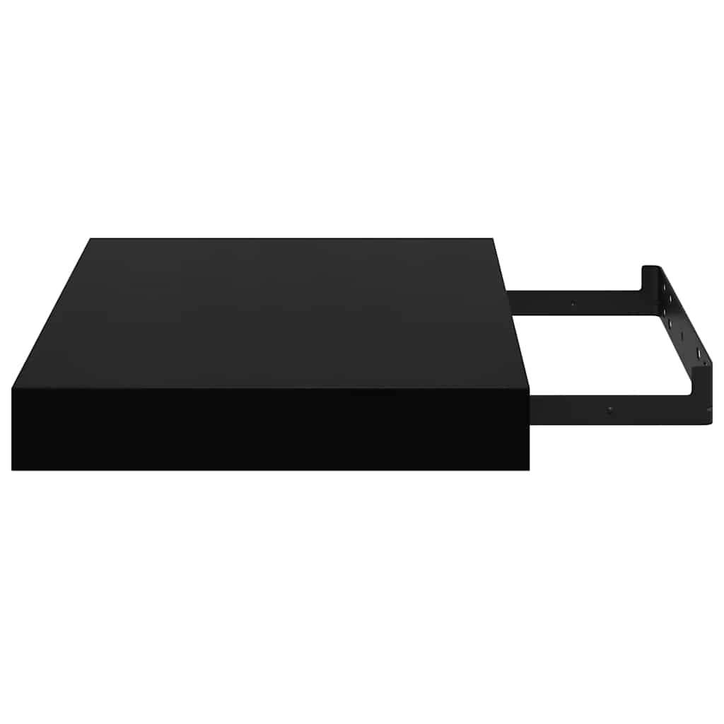 Floating Wall Shelf High Gloss Black 23x23.5x3.8 cm MDF