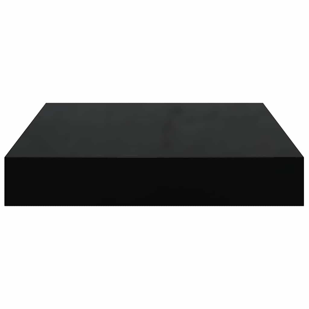 Floating Wall Shelves 2 pcs High Gloss Black 23x23.5x3.8 cm MDF