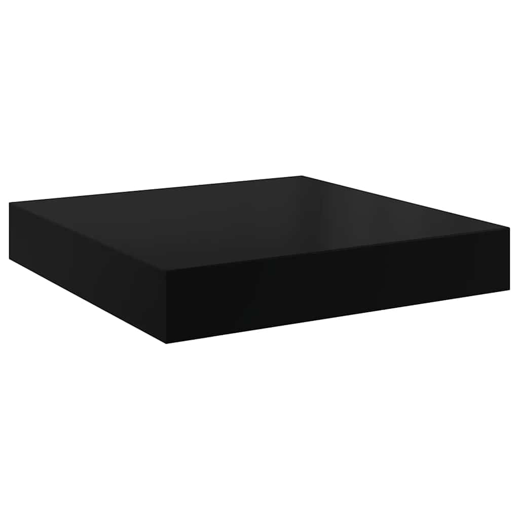 Floating Wall Shelves 2 pcs High Gloss Black 23x23.5x3.8 cm MDF