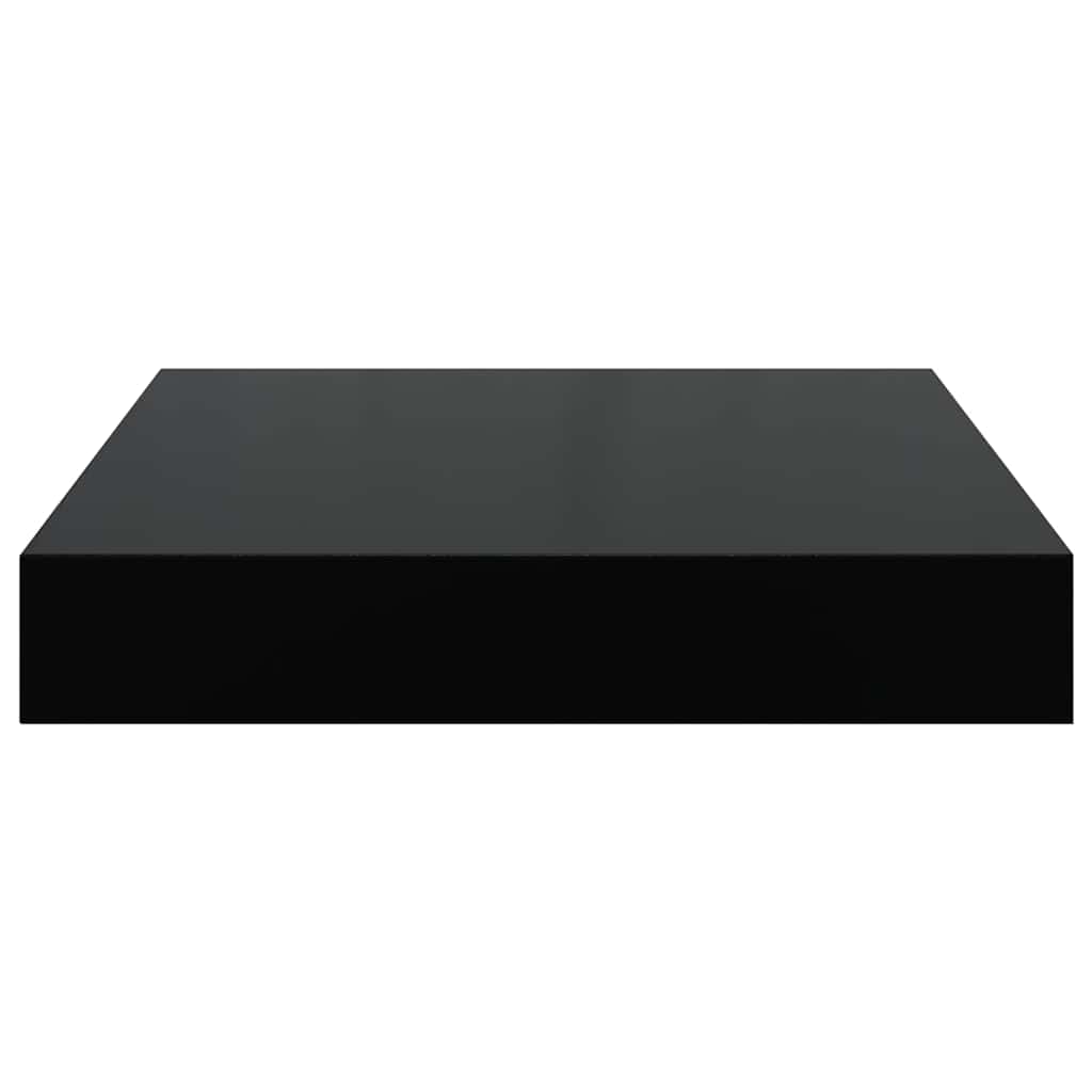 Floating Wall Shelves 2 pcs High Gloss Black 23x23.5x3.8 cm MDF