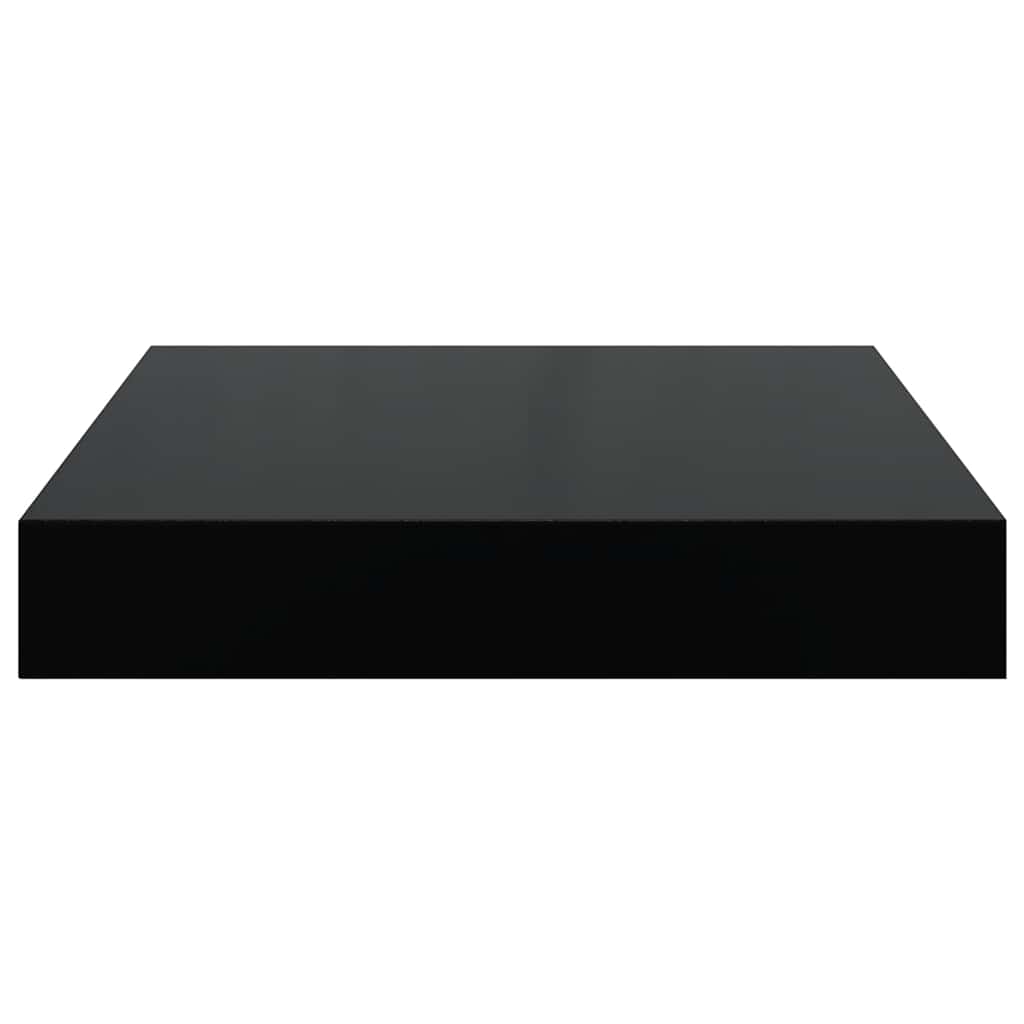 Floating Wall Shelves 4 pcs High Gloss Black 23x23.5x3.8 cm MDF