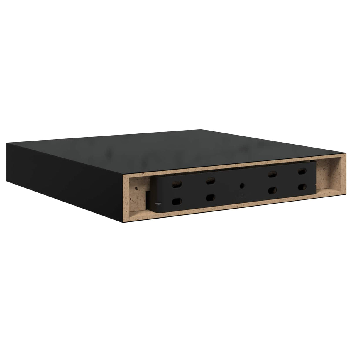 Floating Wall Shelves 4 pcs High Gloss Black 23x23,5x3,8 cm MDF