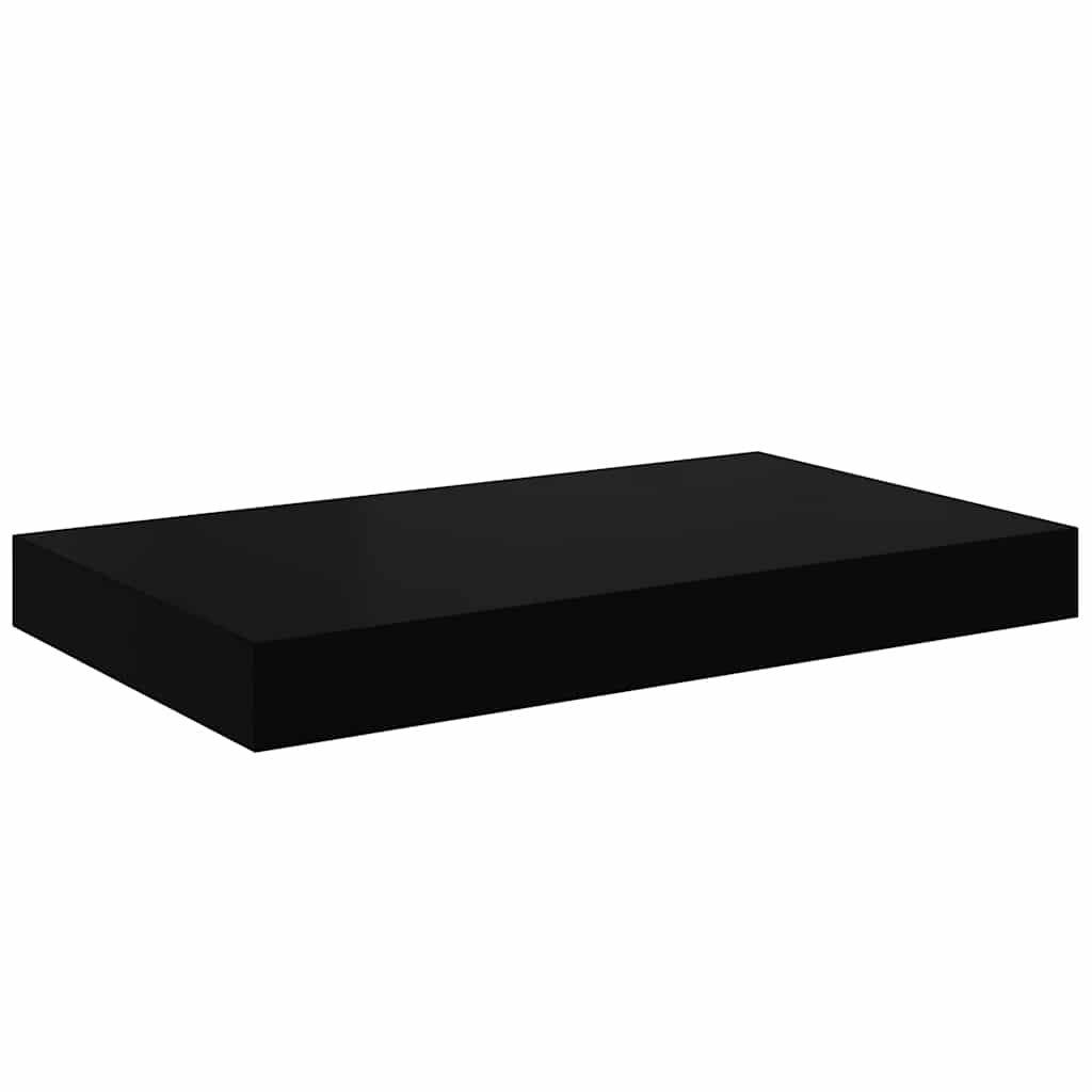 Floating Wall Shelf High Gloss Black 40x23x3.8 cm MDF
