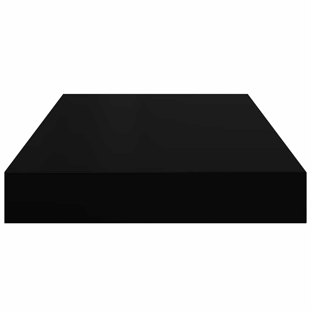 Floating Wall Shelves 2 pcs High Gloss Black 40x23x3.8 cm MDF