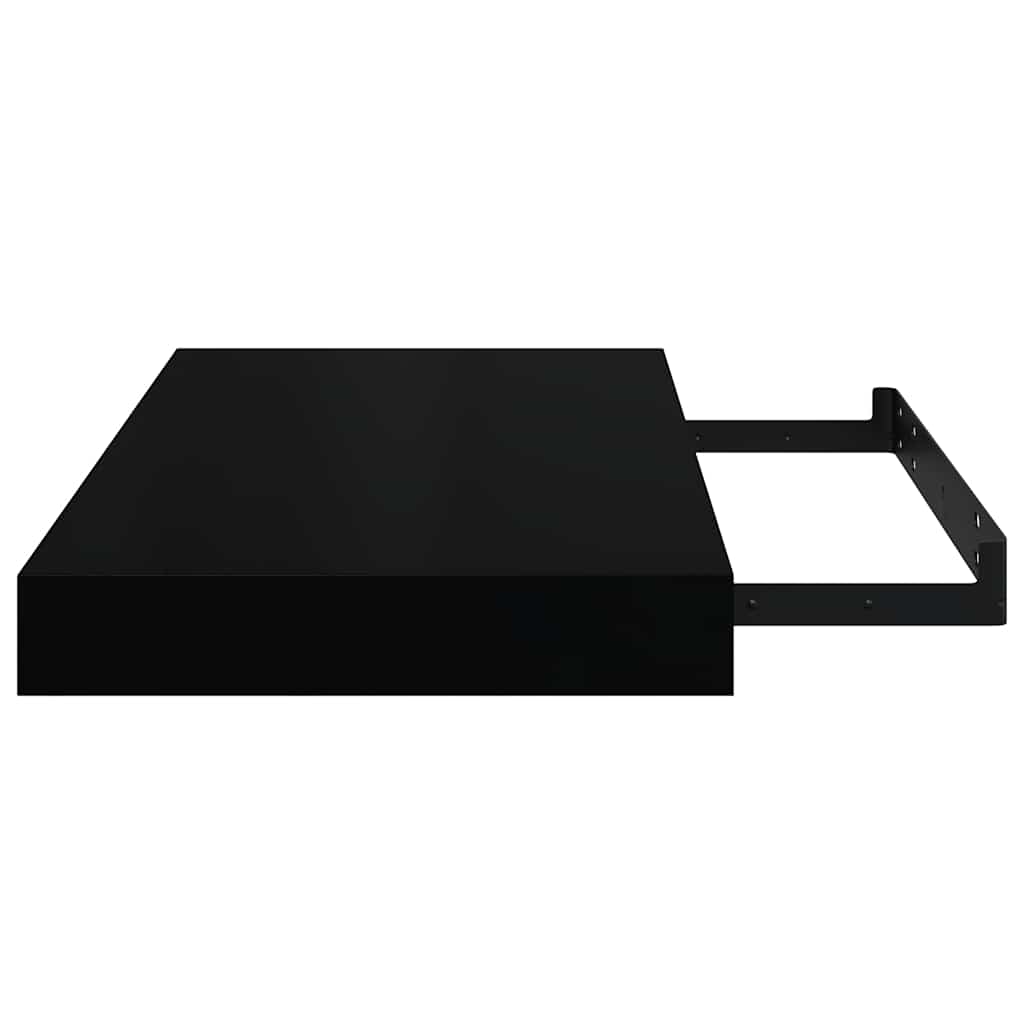 Floating Wall Shelves 2 pcs High Gloss Black 40x23x3.8 cm MDF