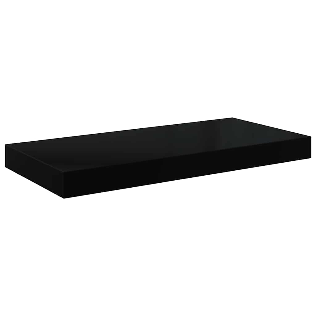 Floating Wall Shelf High Gloss Black 50x23x3.8 cm MDF