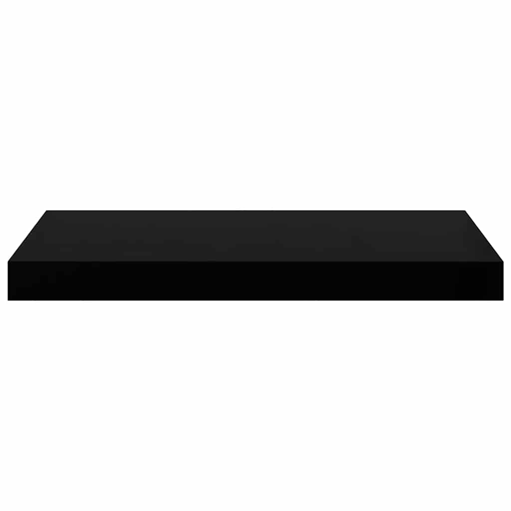 Floating Wall Shelves 2 pcs High Gloss Black 50x23x3.8 cm MDF