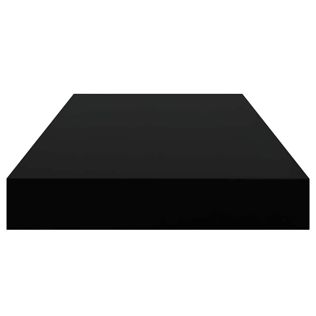 Floating Wall Shelves 2 pcs High Gloss Black 50x23x3.8 cm MDF