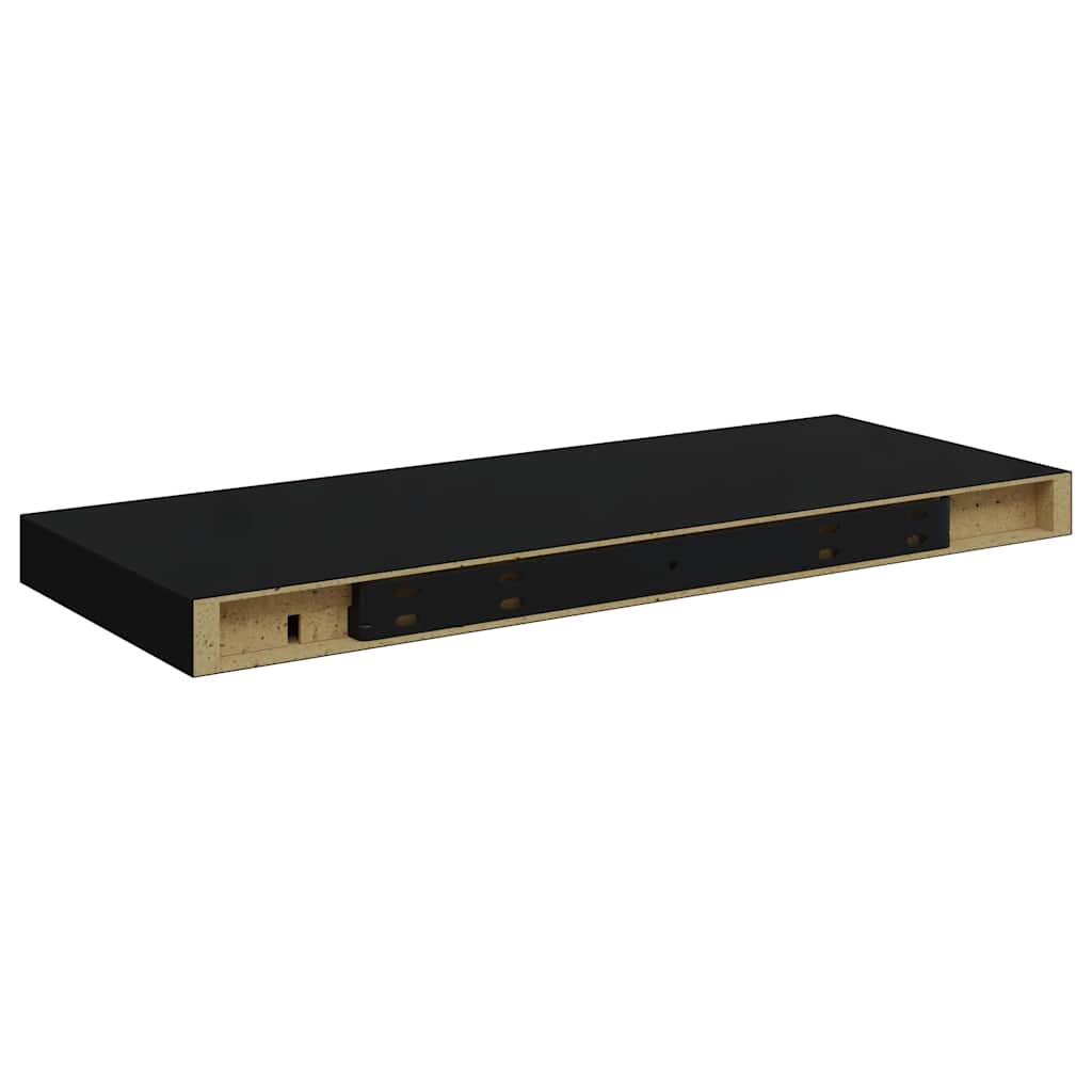 Floating Wall Shelf High Gloss Black 60x23.5x3.8 cm MDF
