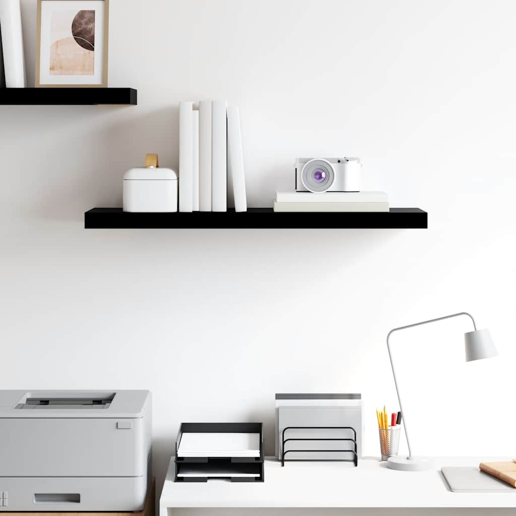 Floating Wall Shelf High Gloss Black 80x23.5x3.8 cm MDF