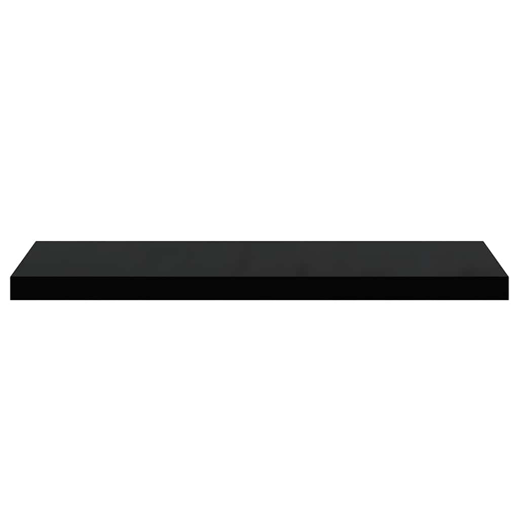 Floating Wall Shelves 2 pcs High Gloss Black 80x23.5x3.8 cm MDF
