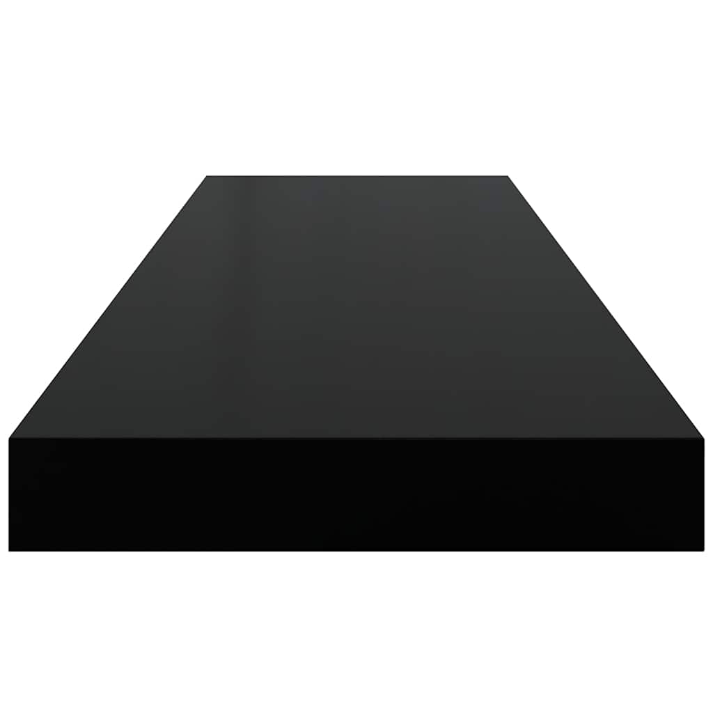 Floating Wall Shelves 2 pcs High Gloss Black 80x23.5x3.8 cm MDF