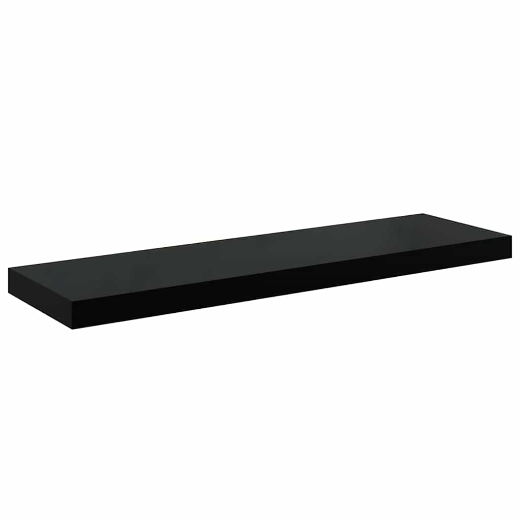 Floating Wall Shelves 4 pcs High Gloss Black 80x23.5x3.8 cm MDF