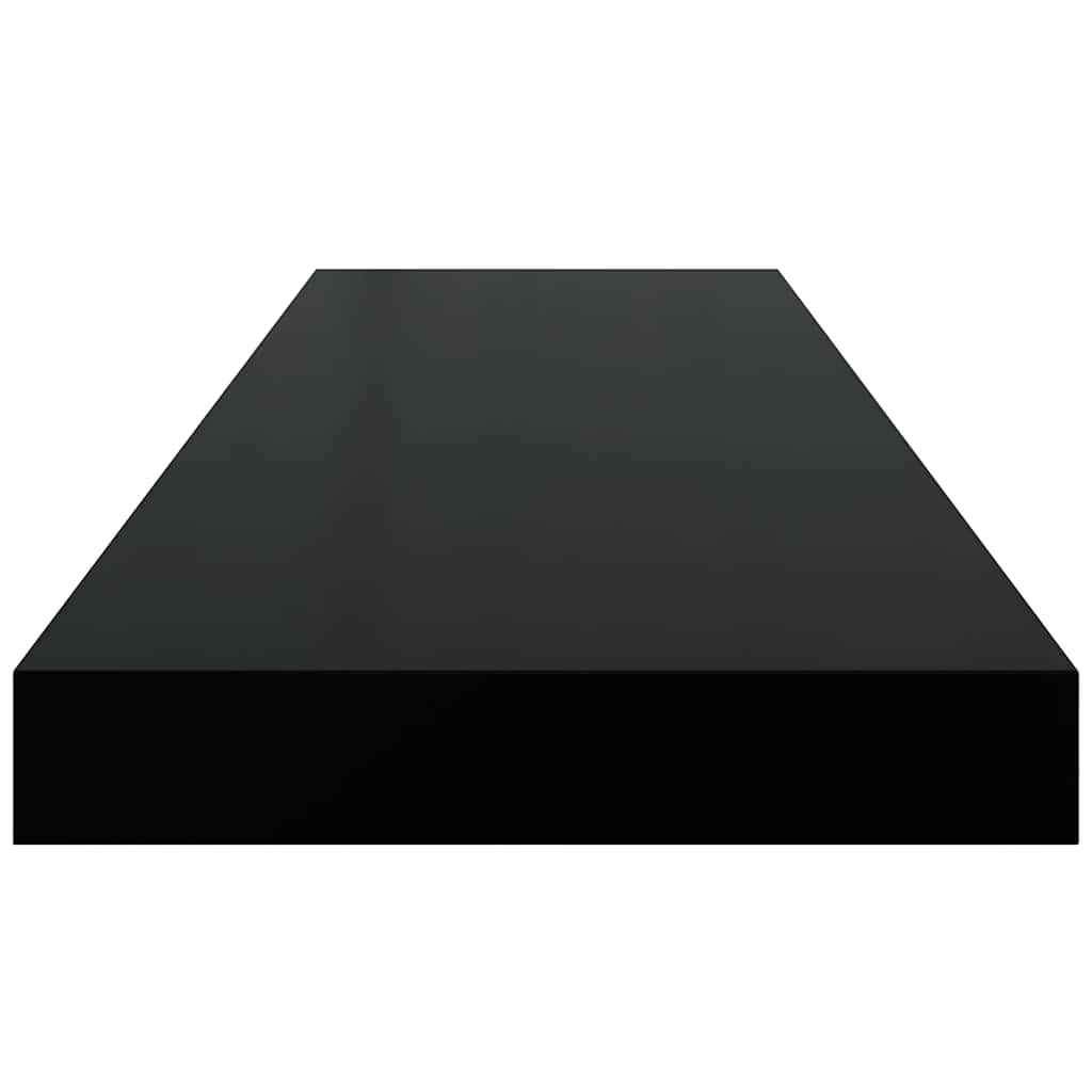 Floating Wall Shelves 4 pcs High Gloss Black 80x23.5x3.8 cm MDF