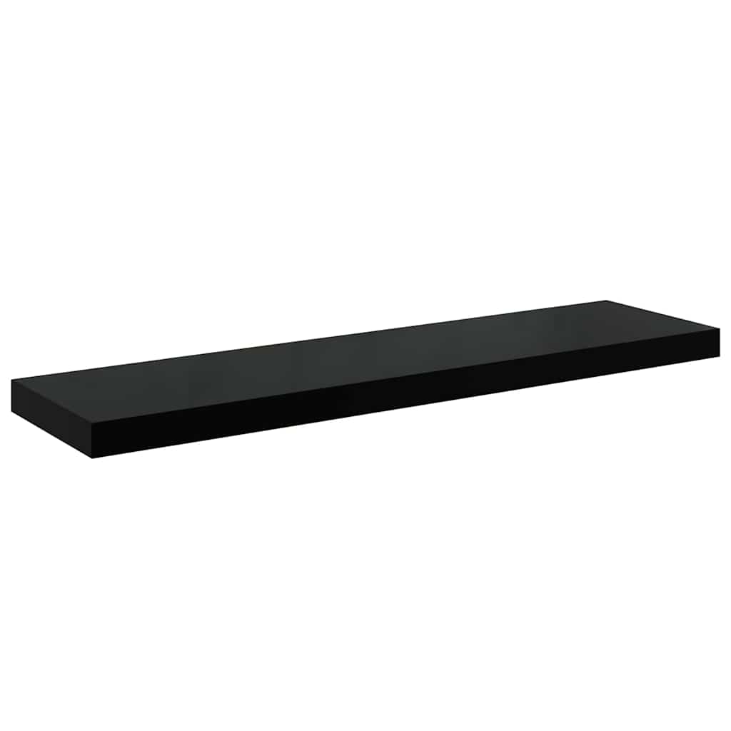 Floating Wall Shelf High Gloss Black 90x23.5x3.8 cm MDF