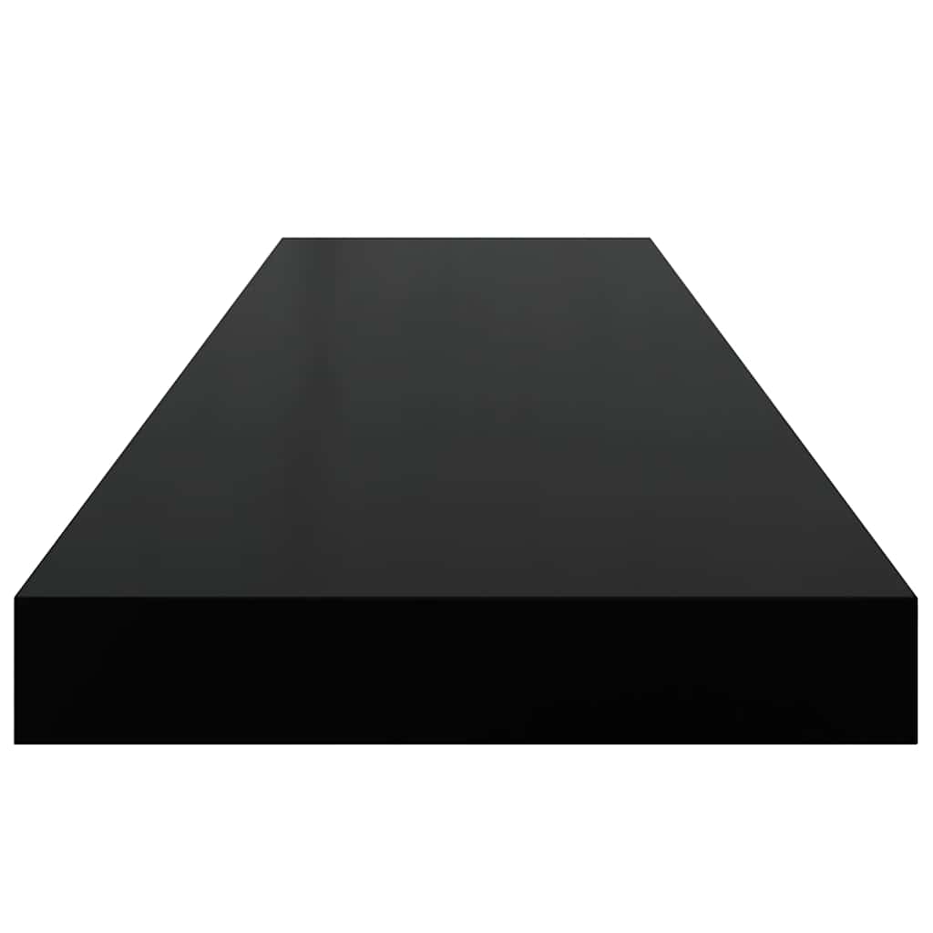 Floating Wall Shelf High Gloss Black 90x23.5x3.8 cm MDF